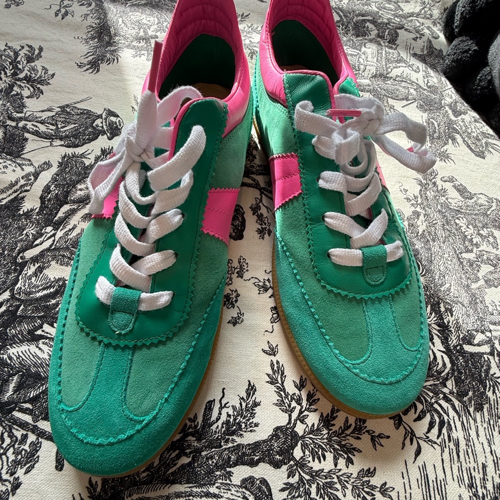 Boden Green and Pink Women's Sneakers - Picture 5 of 5